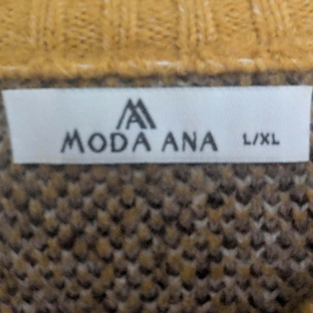 Moda Ana Argyle Pattern Mustard Sweater - image 3